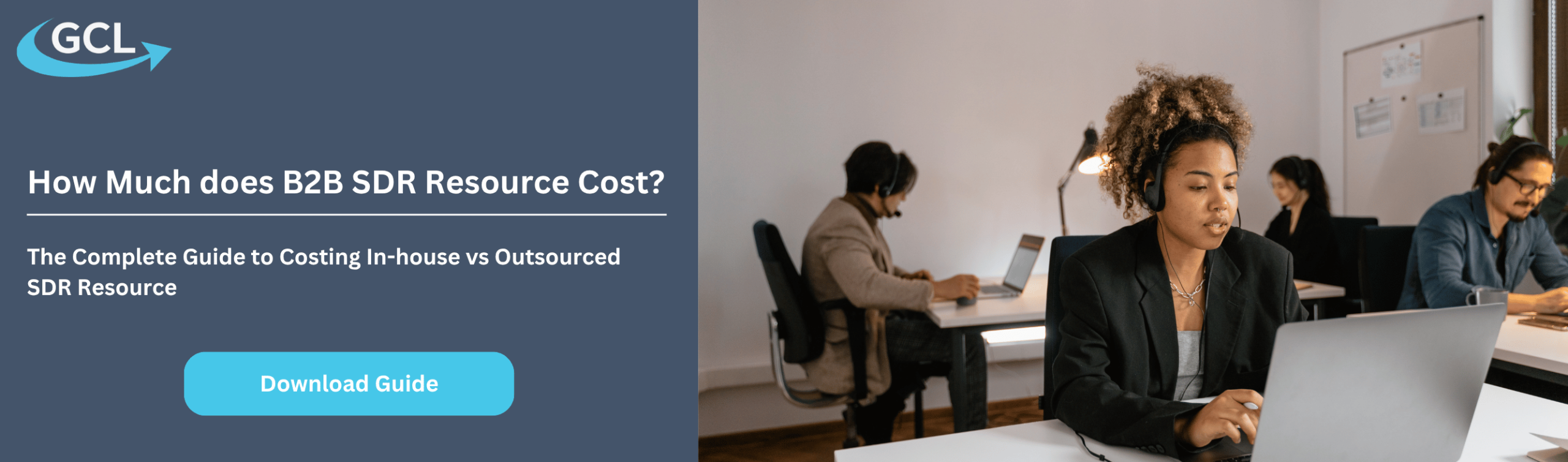 CTA Image showing B2B Sales Development Representative. Image links to a guide called 'How Much Does B2B SDR Resource Cost?'